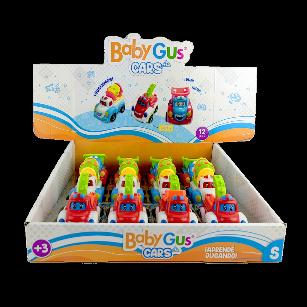 AUTITOS DE CONSTRUCCION A FRICCION BABYGUS 12 PZAS / DISPLAY DISPLAY: 30 X 30 X 8 CM AUTITOS: 8 X 8 X 5,5 CM