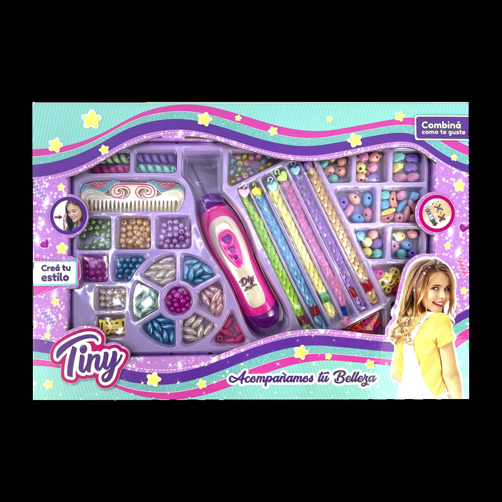 MAQUINA PARA HACER TRENZAS CON SET DE BIJOUTERIE TINY (EN CAJA) 50 X 34 X 6 CM