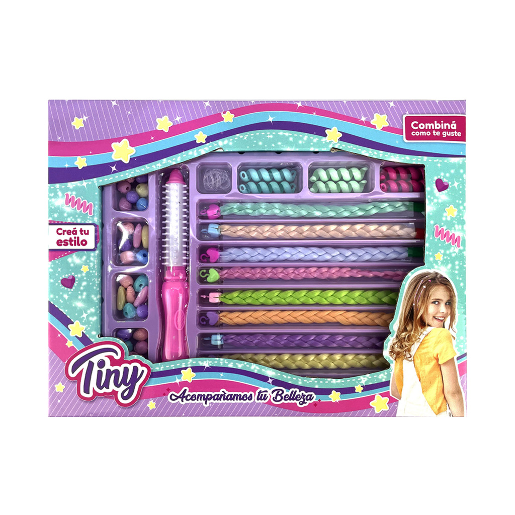 MAQUINA PARA HACER TRENZAS CON SET DE BIJOUTERIE TINY (EN CAJA) 33 X 25 X 3 CM