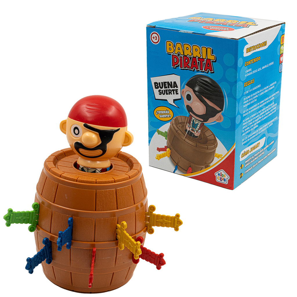 JUEGO DE MESA BARRIL PIRATA 16 X 11 X 11CM