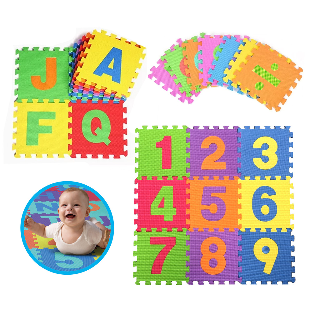 PISO DE GOMA EVA LETRAS Y NUMEROS 27 PZAS BABYGUS 27 PZAS