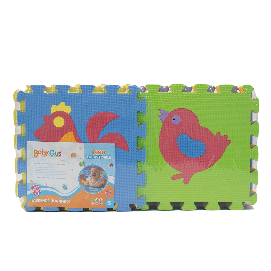 PISO DE GOMA EVA 27 PZAS BABYGUS 27 PZAS 30 X 30 CM