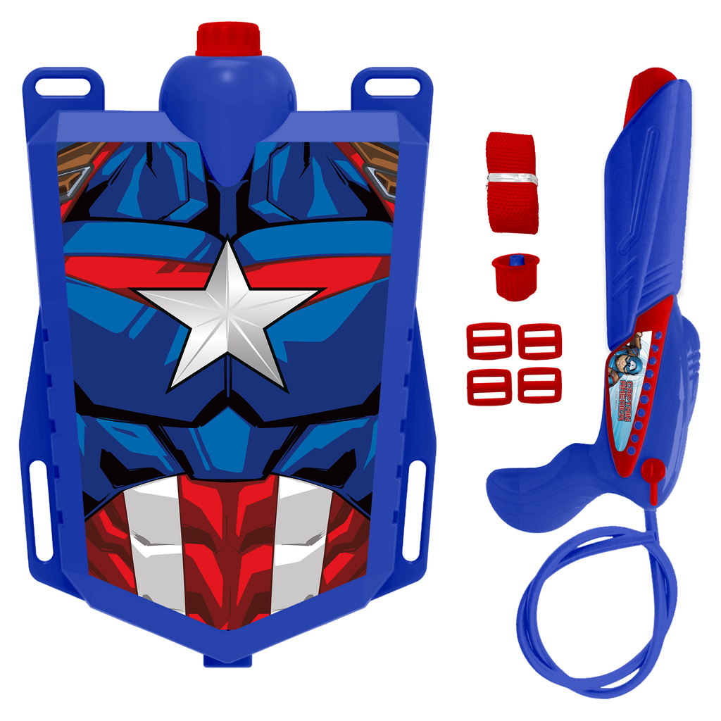 MOCHILA DE AGUA CAPITAN AMERICA 47 X 36 X 6 CM