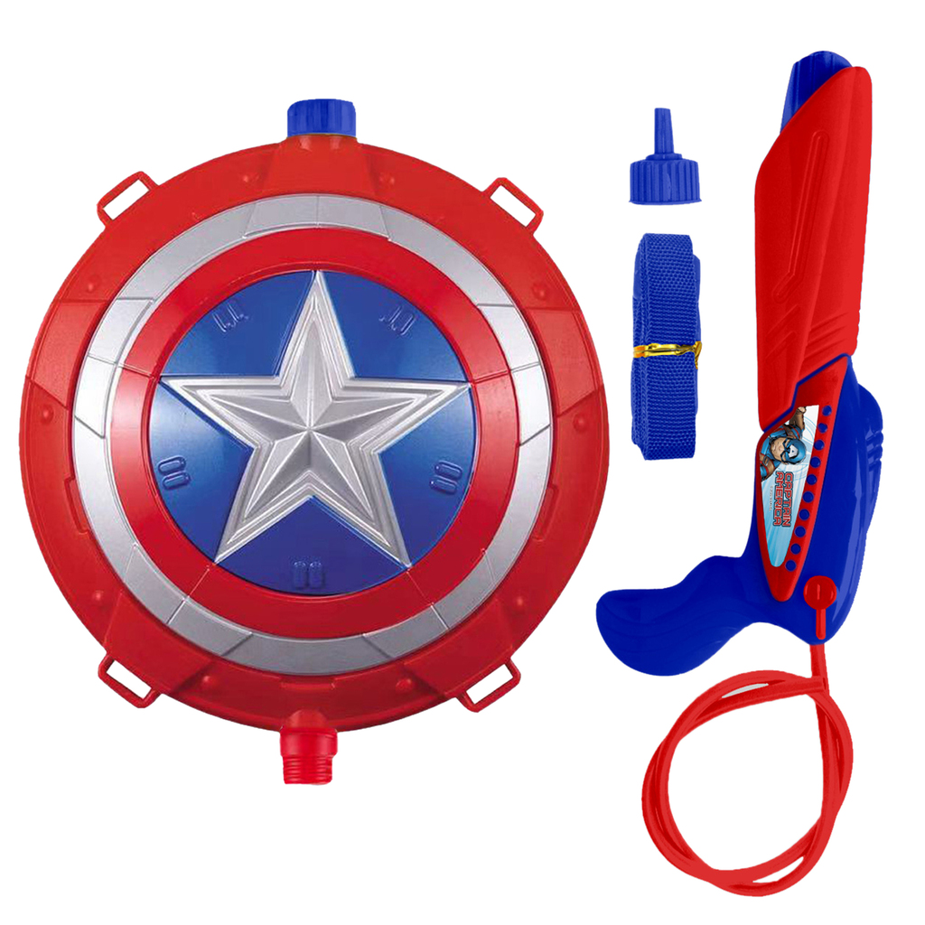 MOCHILA DE AGUA CAPITAN AMERICA ESCUDO 36 X 32 X 7 CM