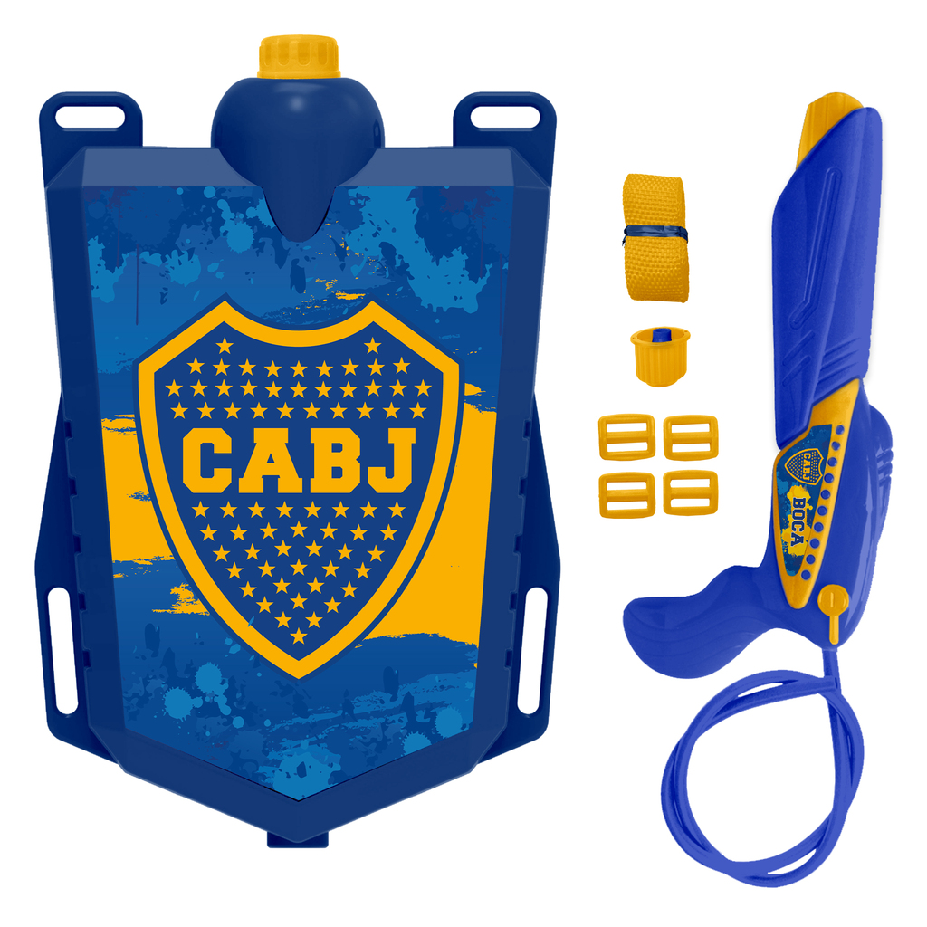 MOCHILA DE AGUA BOCA JUNIORS 47 X 36 X 6 CM