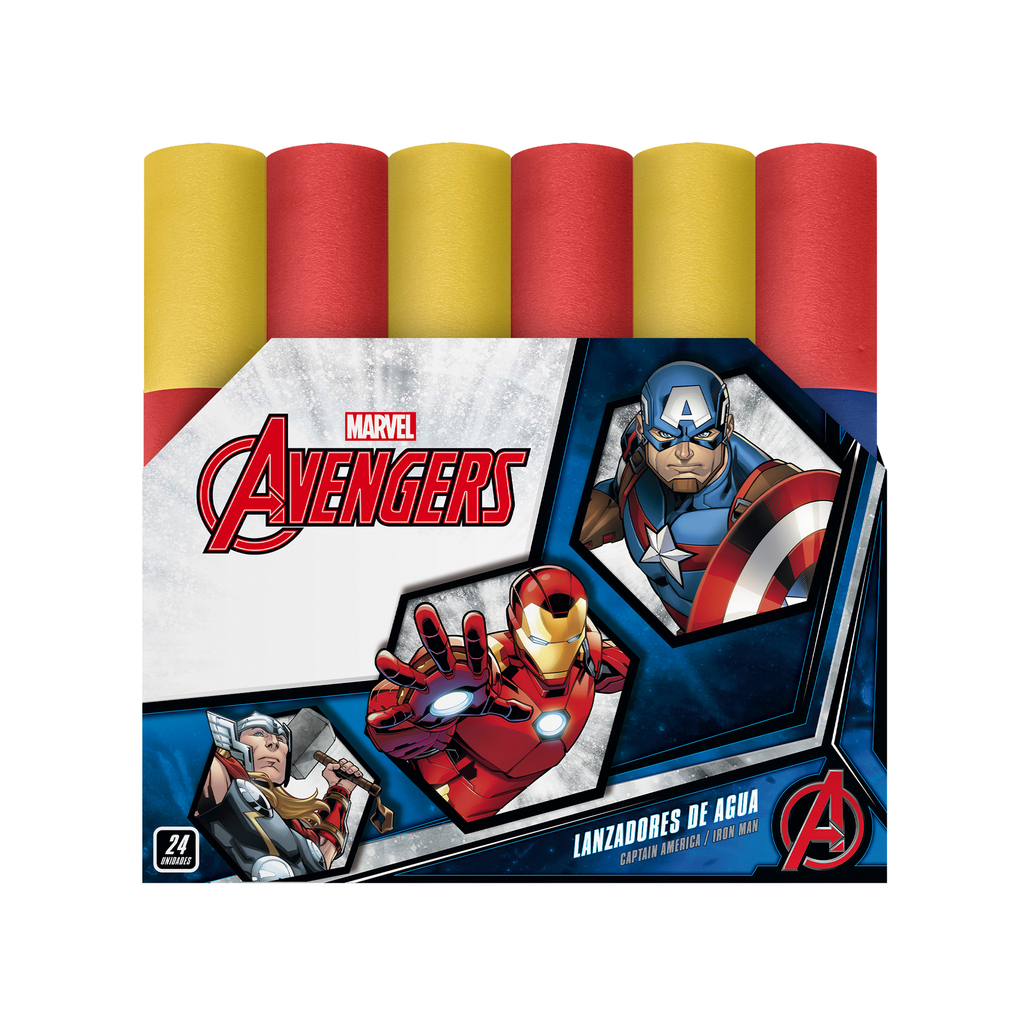 LANZADOR DE AGUA AVENGERS 30 X 5 CM - 24 UNIDADES / DISPLAY