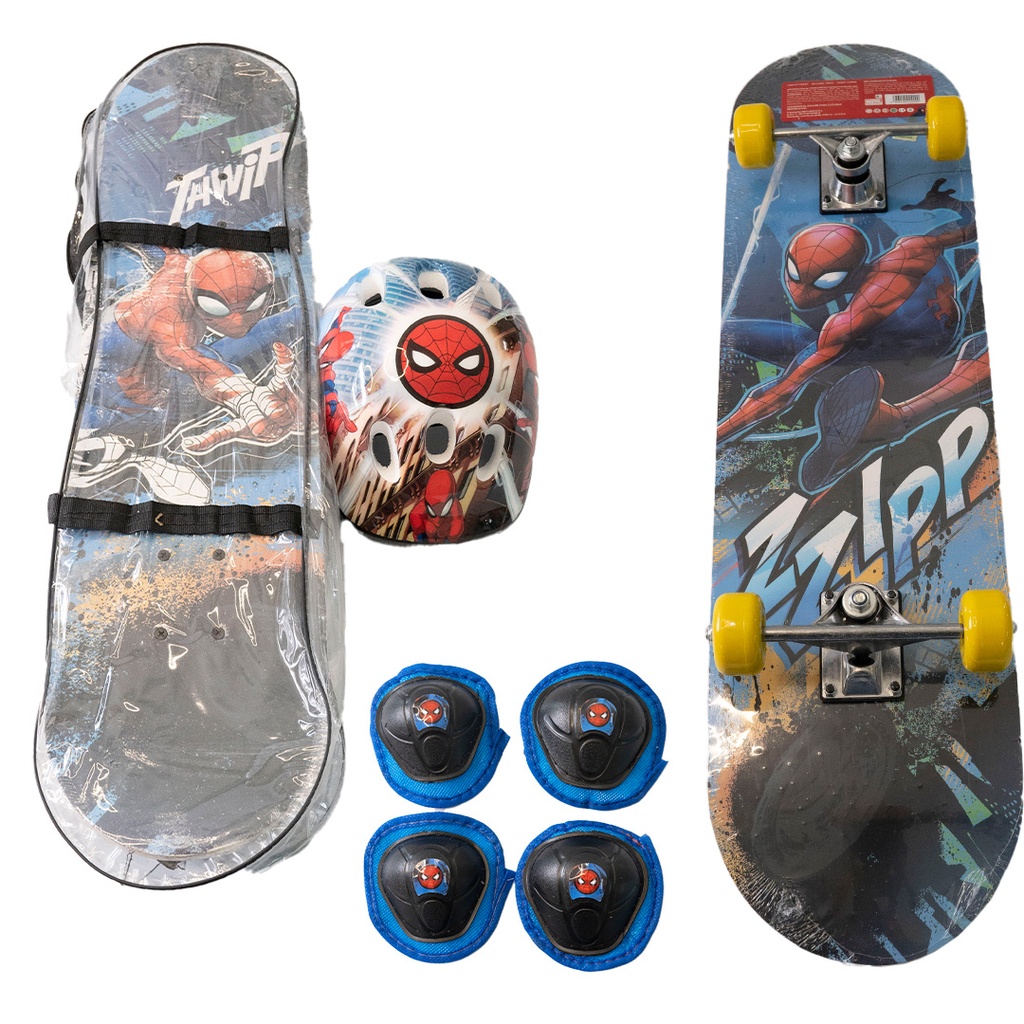 SKATE + KIT DE PROTECCION CON LIJA TRUCK METALICO 79 X 20 CM 60KG