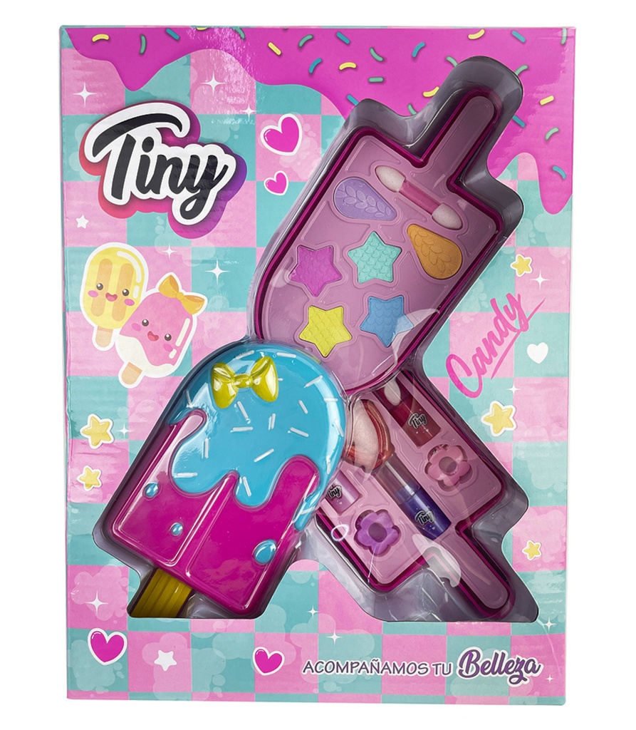SET DE MAQUILLAJE HELADO SOMBRAS, ESMALTES Y ACCESORIOS (EN CAJA) 29 X 22 X 6 CM