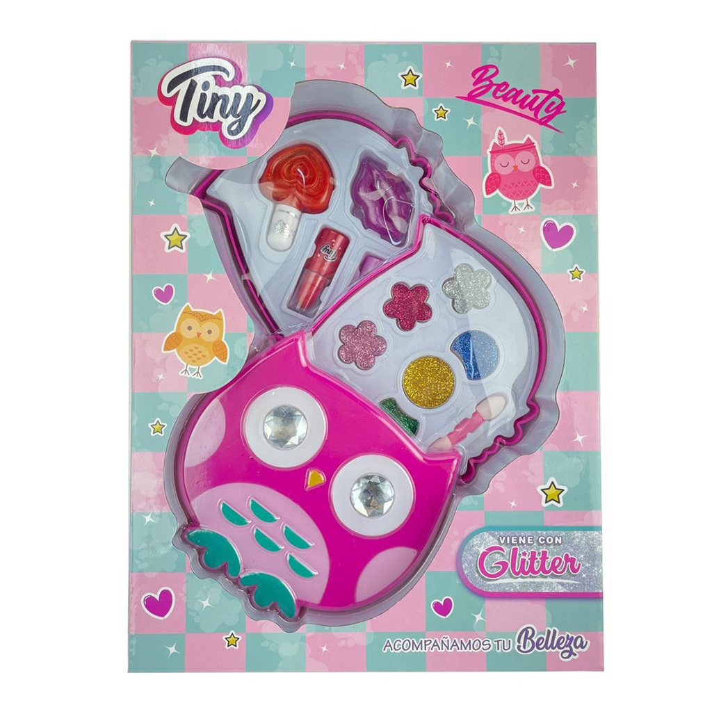 SET DE MAQUILLAJE BUHO GLITTER (EN CAJA) 28 X 21 X 6 CM