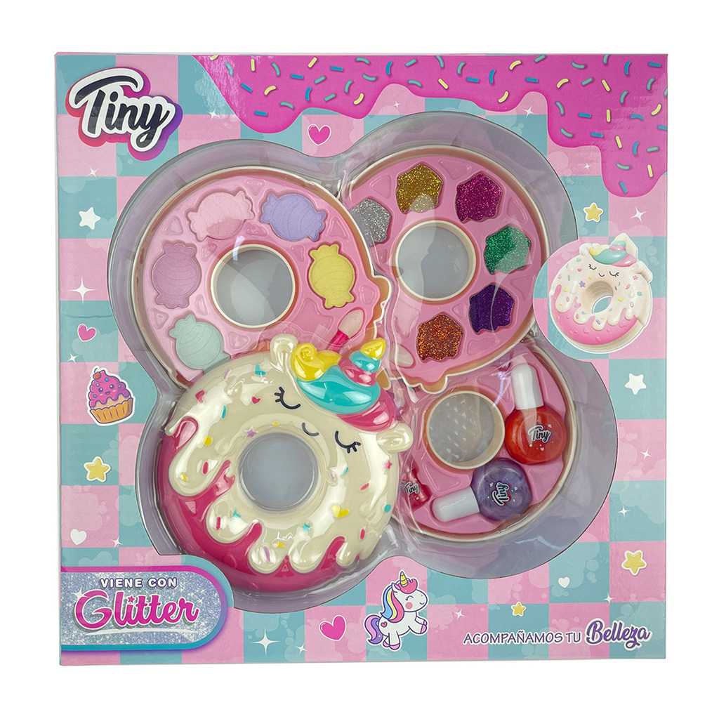 SET DE MAQUILLAJE DONA UNICORNIO SOMBRA Y GLITTER (EN CAJA) 25 X 25 X 7 CM