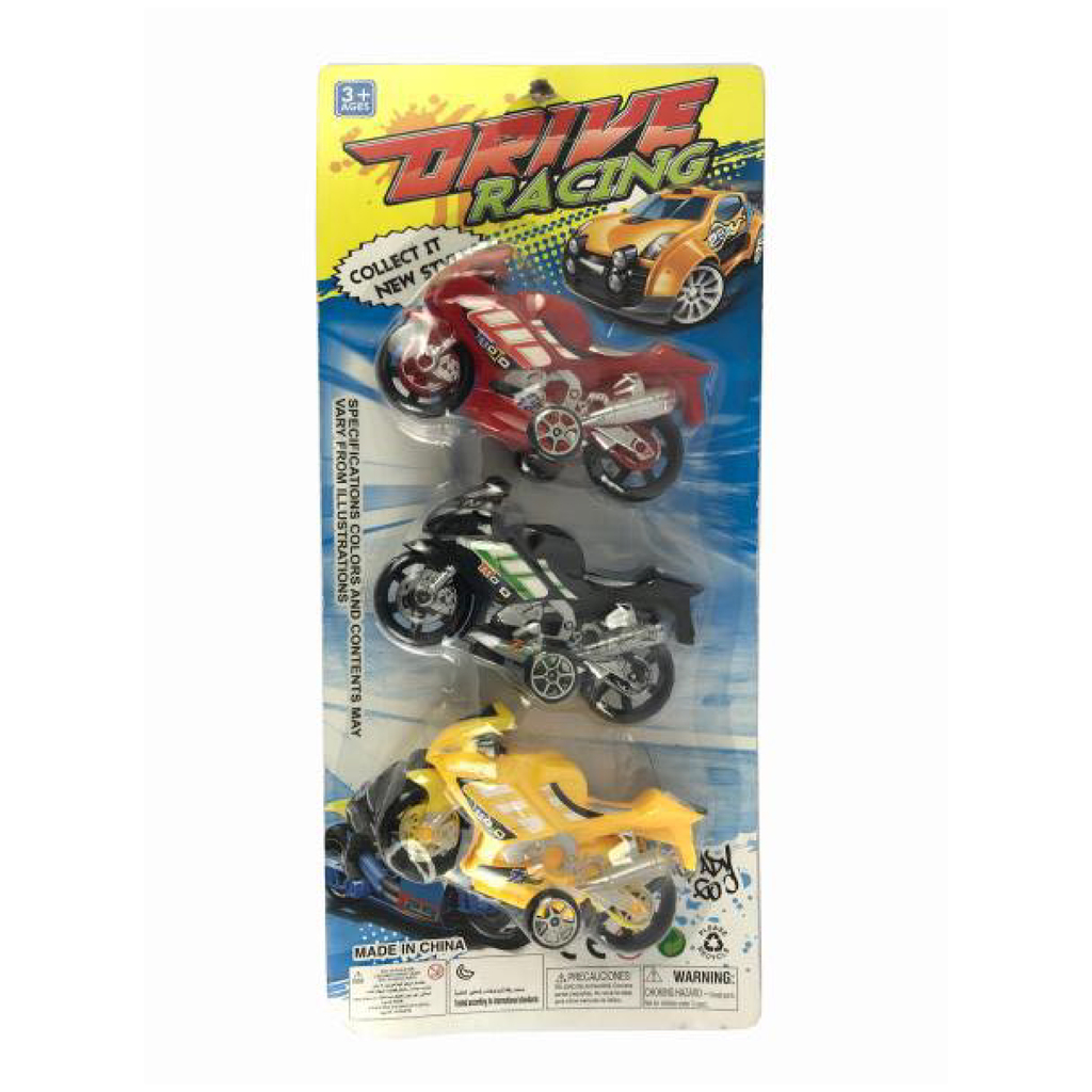 MOTO A FRICCION (3 UNIDADES) 31 X 14 X 5 CM