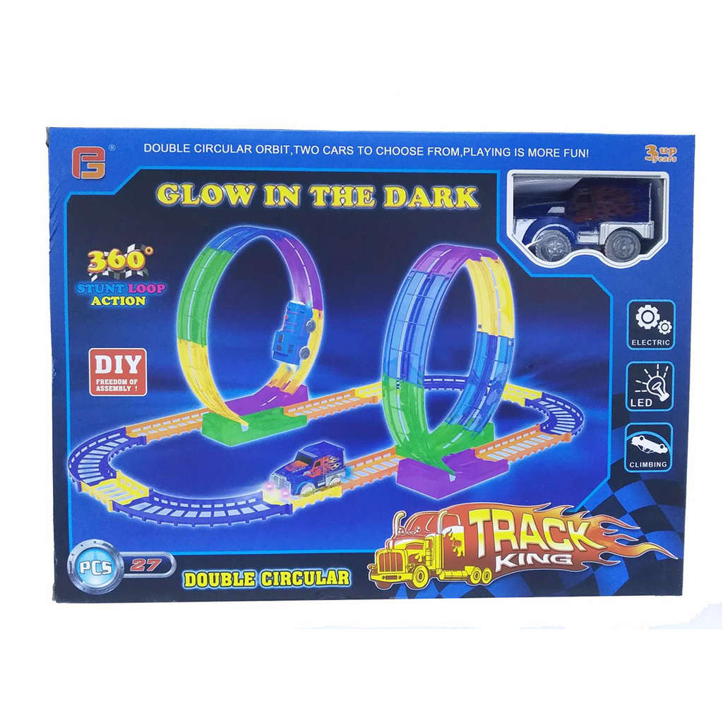 SUPER AUTO A PILA CON LUCES Y PISTA 38 X 28 X 7 CM