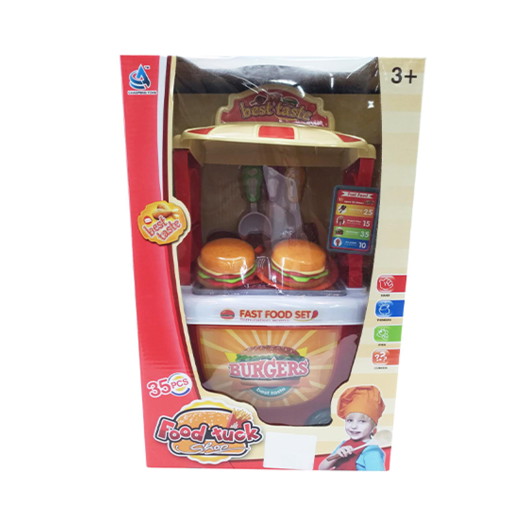 MEGA SET DE HAMBURGUESERIA CON ACCESORIOS 38 X 25 X 16 CM