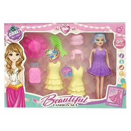 [53071] MUÑECA FASHION CON ACCESORIOS 25 X 18 X 4 CM