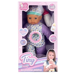 [53722] BEBOTE TINY CON MAMADERA Y SONIDOS 32 CM (CUERPO BLANDO) 36 X 20 X 10 CM