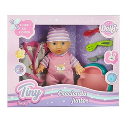 [53726] BEBOTE TINY CON ROPA EXTRA CON ACCESORIOS 22CM (CUERPO DURO) 30 X 24 X 8 CM