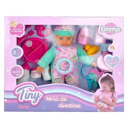 [53732] BEBOTE TINY CON 12 ACCESORIOS Y SONIDOS 32 CM (CUERPO BLANDO) 43 X 36 X 10 CM