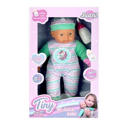 [53734] BEBOTE TINY CON MAMADERA Y SONIDOS 39 CM (CUERPO BLANDO) 46 X 26 X 12 CM