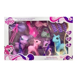 [54356] SET DE PONY X4 CON ACCESORIOS TINY 24 X 19 X 7 CM