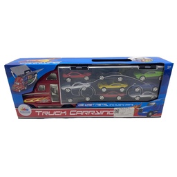 [54429] CAMION A FRICCION CON AUTITOS (9 UNIDADES) 37 X 14 X 8 CM