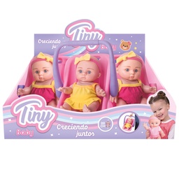 [54534] BEBOTE TINY CON SILLITA 22CM (CUERPO DURO) 6 UNIDADES DISPLAY BOX