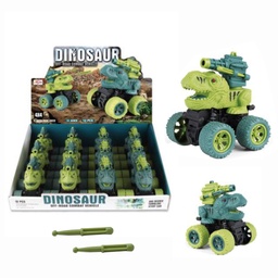 [54690] CAMION DINOSAURIO CON RUEDAS DE GOMA 12 PIEZAS / DISPLAY 11 X 10 X 9 CM