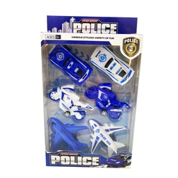 [54691] SET DE VEHICULOS POLICIA (6 UNIDADES) 28 X 17 X 4 CM