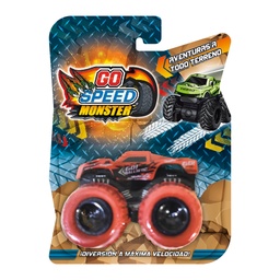 [54712] AUTITOS MONSTER METALICOS RUEDAS DE GOMA 12 COLORES GO SPEED 11 X 16 X 5 CM