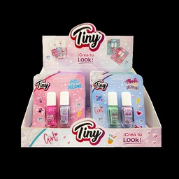 [3325] ESMALTE DE UÑAS X2 TINY COLORES Y DISEÑOS SURTIDOS 12 PCS/DISPLAY BOX 13 X 8 X 3 CM