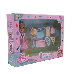 [55020] MINI MUÑECA LUCY POP TINY ESCUELA CON ACCESORIOS 20 X 16 X 5 CM