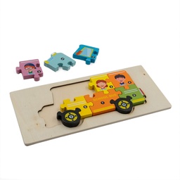 [55159] JUEGO DIDACTICO DE ENCASTRE BLOQUES DE MADERA (15 MODELOS) 22 X 10 CM