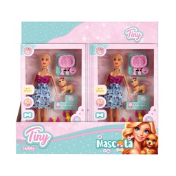 [55034] MUÑECA TINY Y SU MASCOTA (DISPLAY 6PCS) 33 X 20 X 5 CM