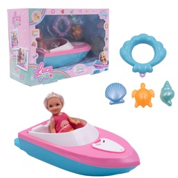 [55024] MINI MUÑECA LUCY POP TINY Y SU LANCHA CON ACCESORIOS 23 X 15 X 10 CM