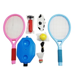 [55329] SET DE TENIS-BADMINTON-FUTBOL BASE：21 X 14 X 5 CM FUTBOL：15 X 17 CM RACKET：20 X 45 CM BADMINTON：3*8CM TENNIS：6CM INFLATOR：19.5*5.5CM