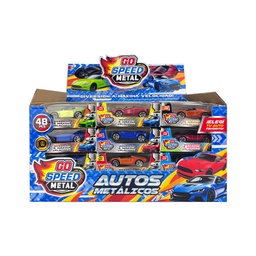 [55216] AUTITOS METALICOS GO SPEED COLORES MIXEADOS 48 PZAS / DISPLAY 32 X 23 X 20 CM