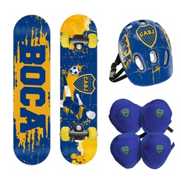[12053] SKATE BOCA JUNIORS CON KIT DE PROTECCION 60 X 15 CM 30KG