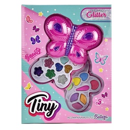 [3209] SET DE MAQUILLAJE MARIPOSA SOMBRA Y GLITTER (EN CAJA) 28 X 21 X 6 CM